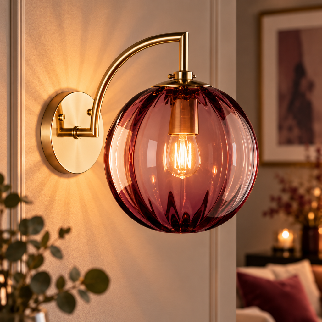 Applique globe en verre coloré | Aura