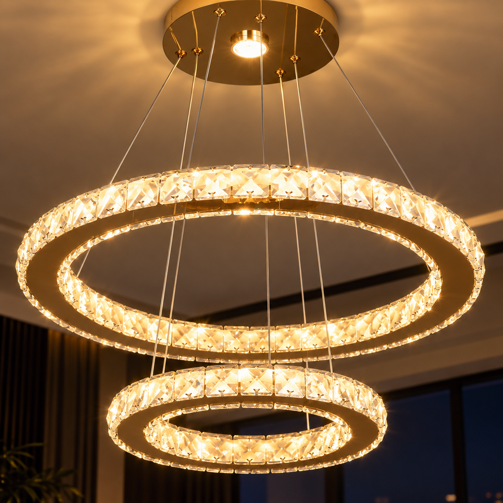 Lustre LED à 2 anneaux | Eva