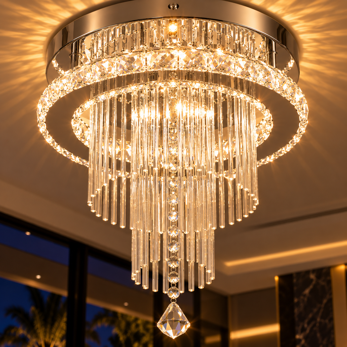 Plafonnier LED en cristal | Olivia