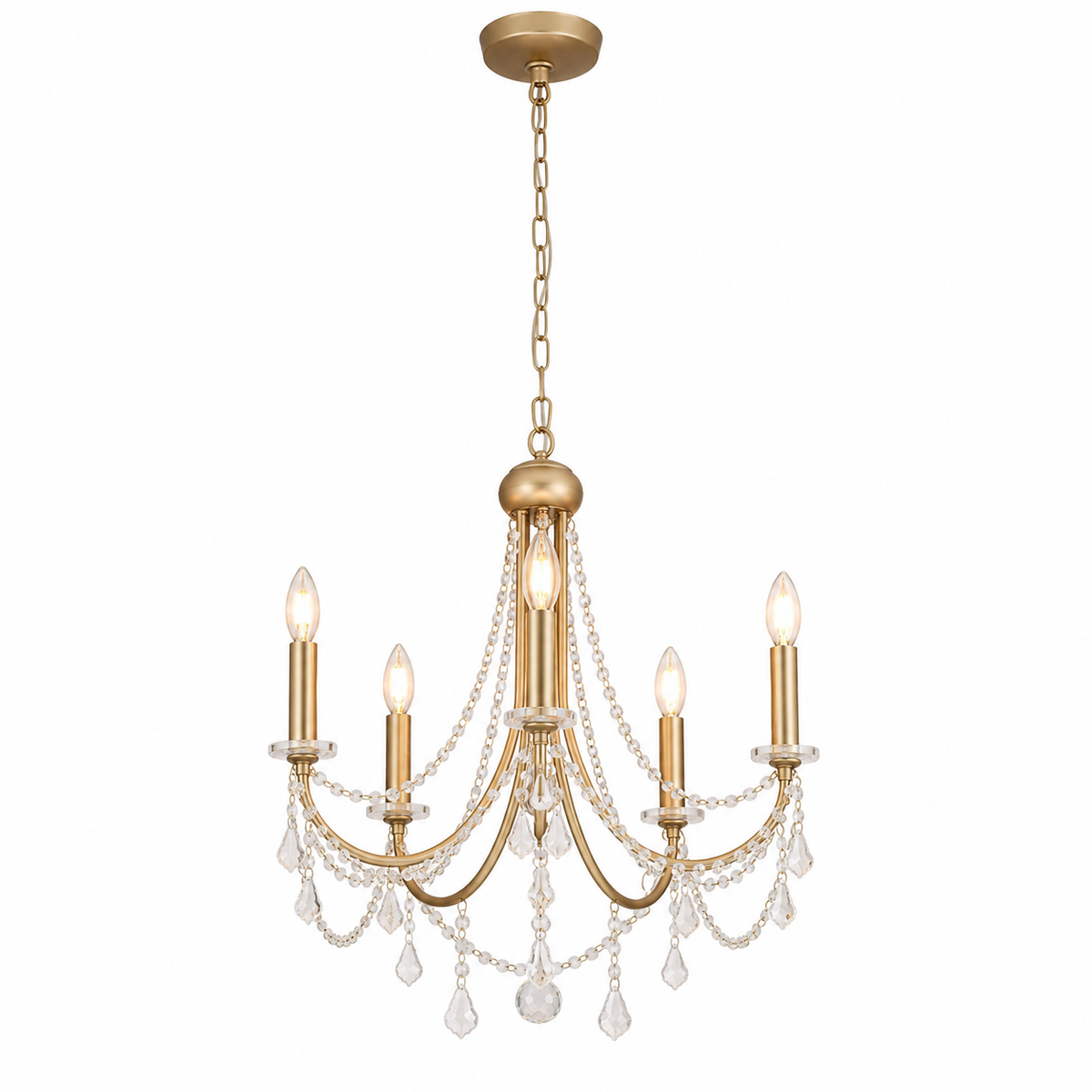 Lustre en cristal doré | Élise
