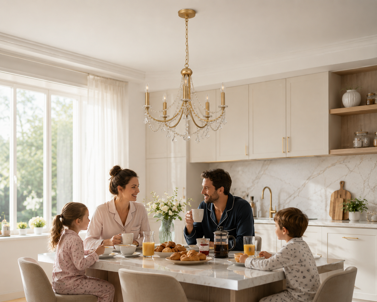 Lustre en cristal doré | Élise