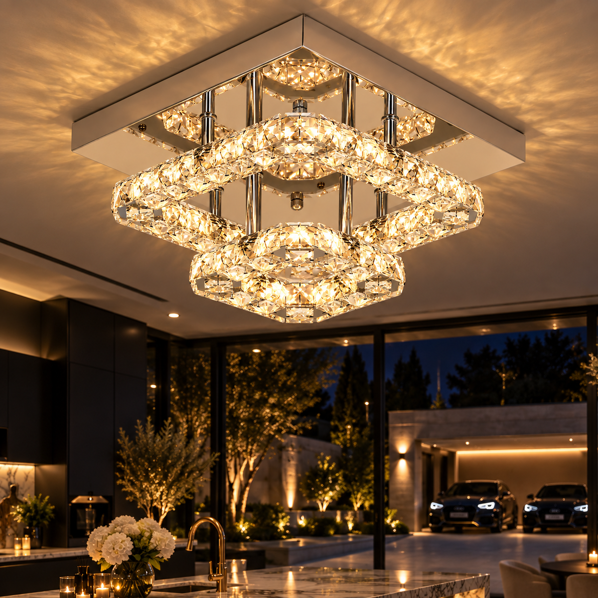 Plafonnier LED en cristal | Célia