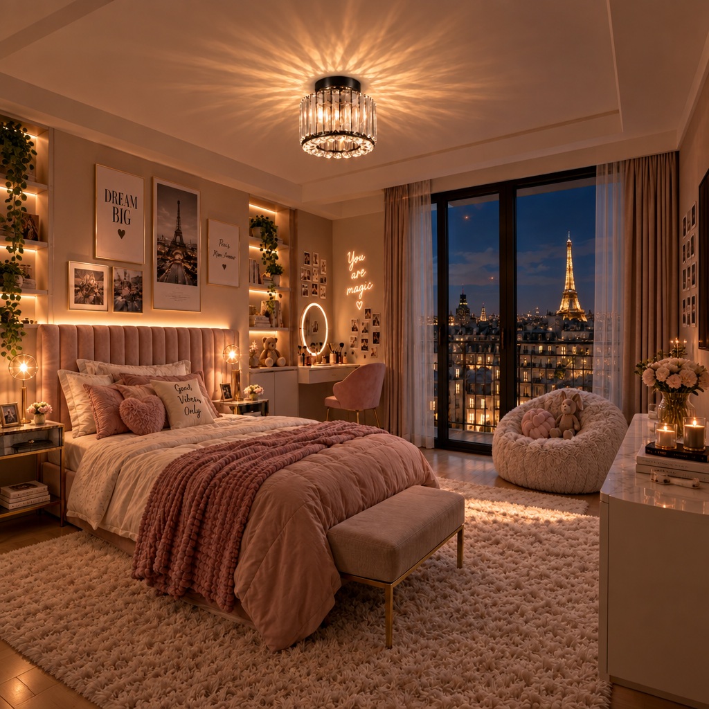 Plafonnier rond en cristal | Lina
