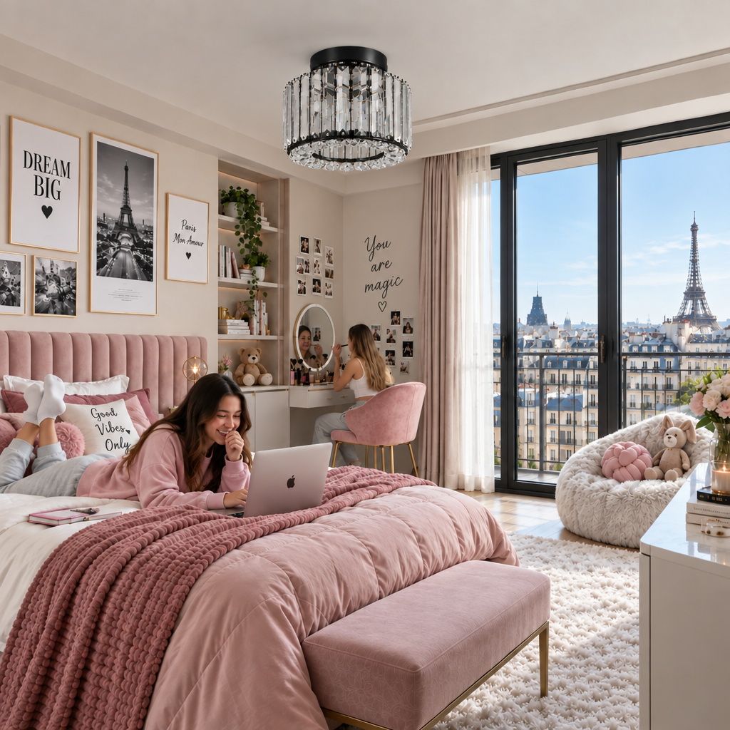 Plafonnier rond en cristal | Lina