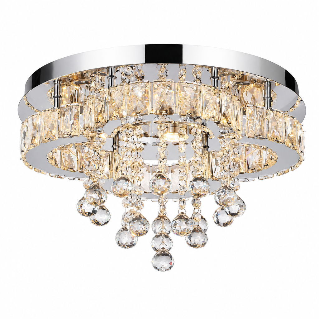 Plafonnier LED rond en cristal | Mila