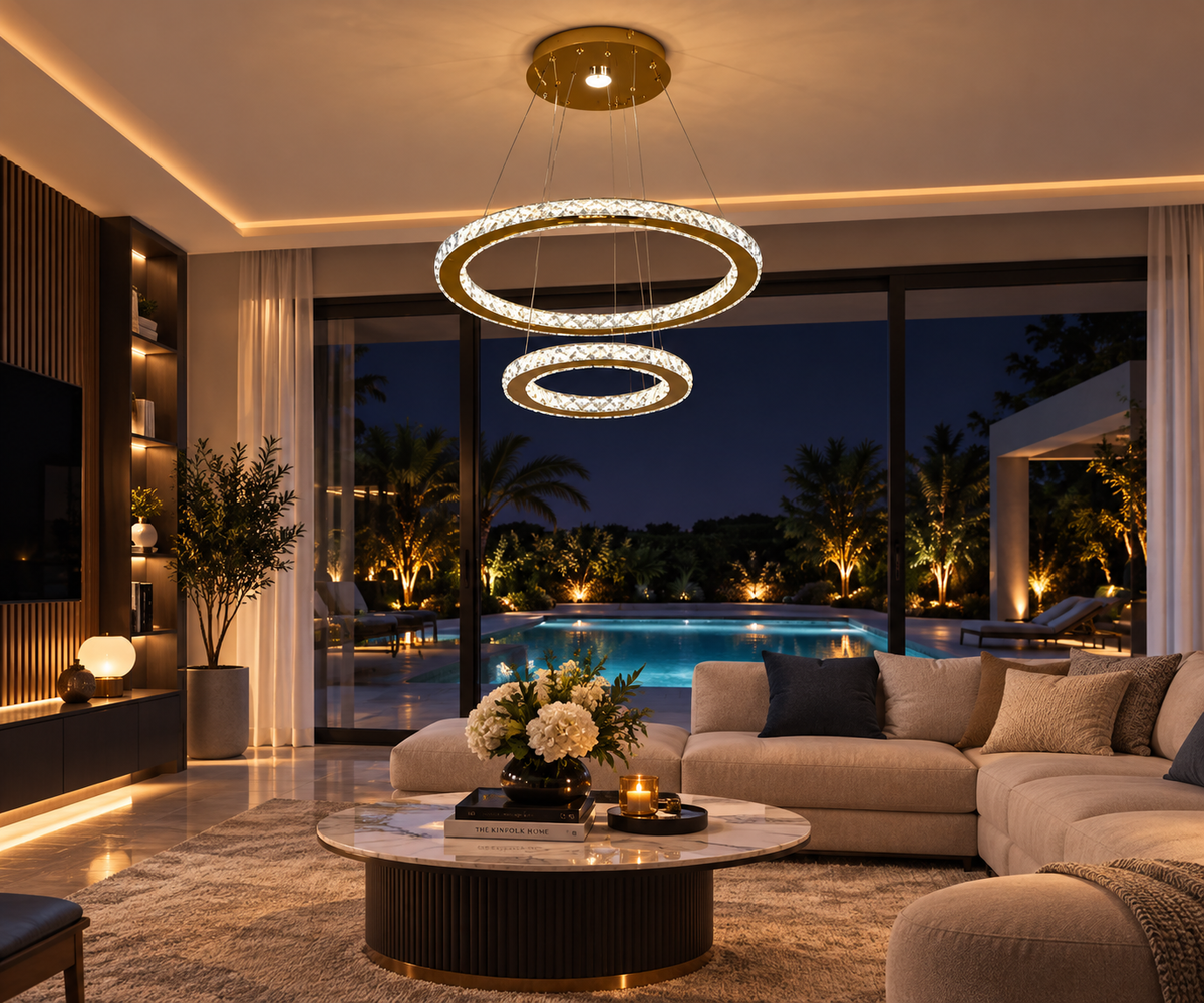 Lustre LED à 2 anneaux | Eva