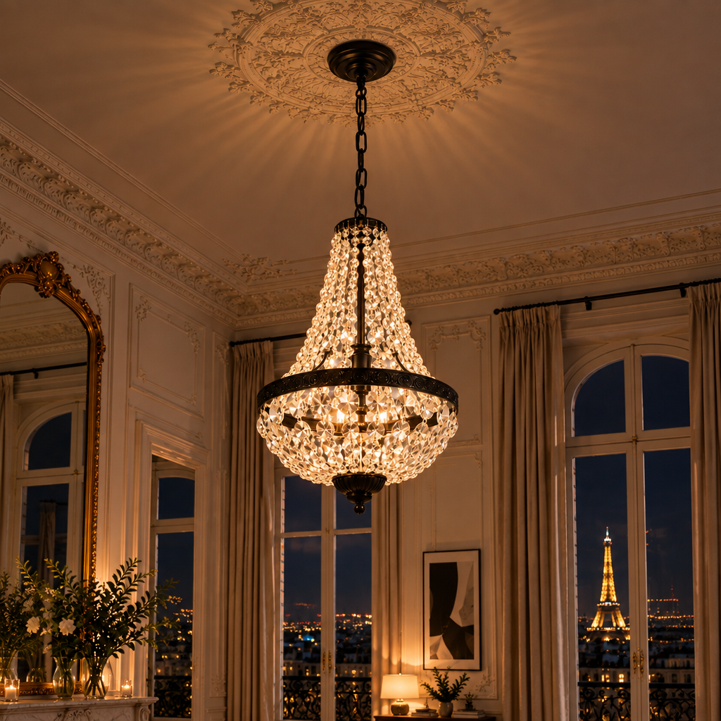 Lustre rétro en cristal | Diane
