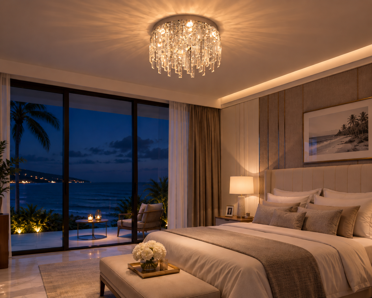 Plafonnier rond en cristal | Alba